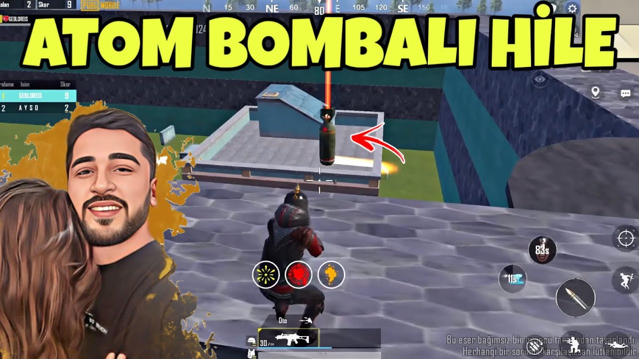 ATOM BOMBALI HİLELİ HARİTADA YENGENİZ SİNİRDEN QUIT ATTI! -PUBG MOBİLE