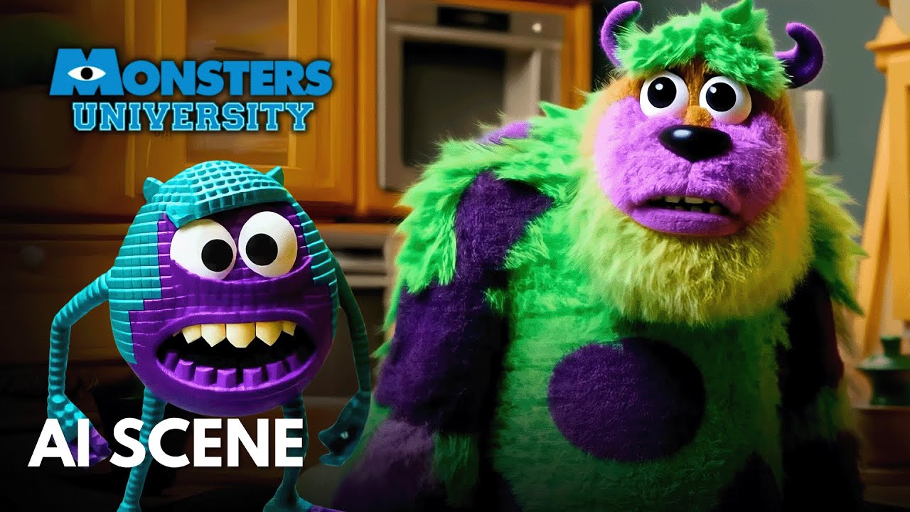 MONSTERS UNIVERSITY Mike And Sulley Enter Oozma Kappa But it’s Reimagined by AI