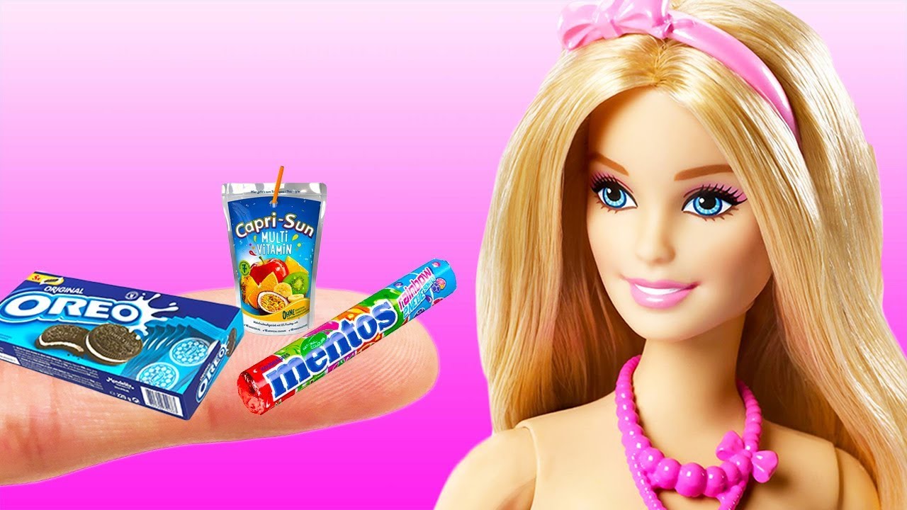 12 DIY Barbie Hacks : Mini food, School supplies and more Miniature Barbie Crafts