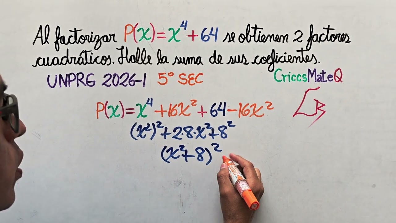 Factorización quita y pon x Difrencia de 🟪s: 🟥² - 🟦² = (🟥+🟦)(🟥-🟦), Admisión 5° sec 2026-I #UNPRG
