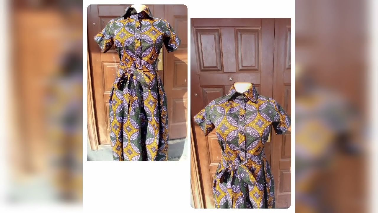 How to Cut and Sew a Kissing  Pleat Shirt Gown. Easiest Method to cut a Collar