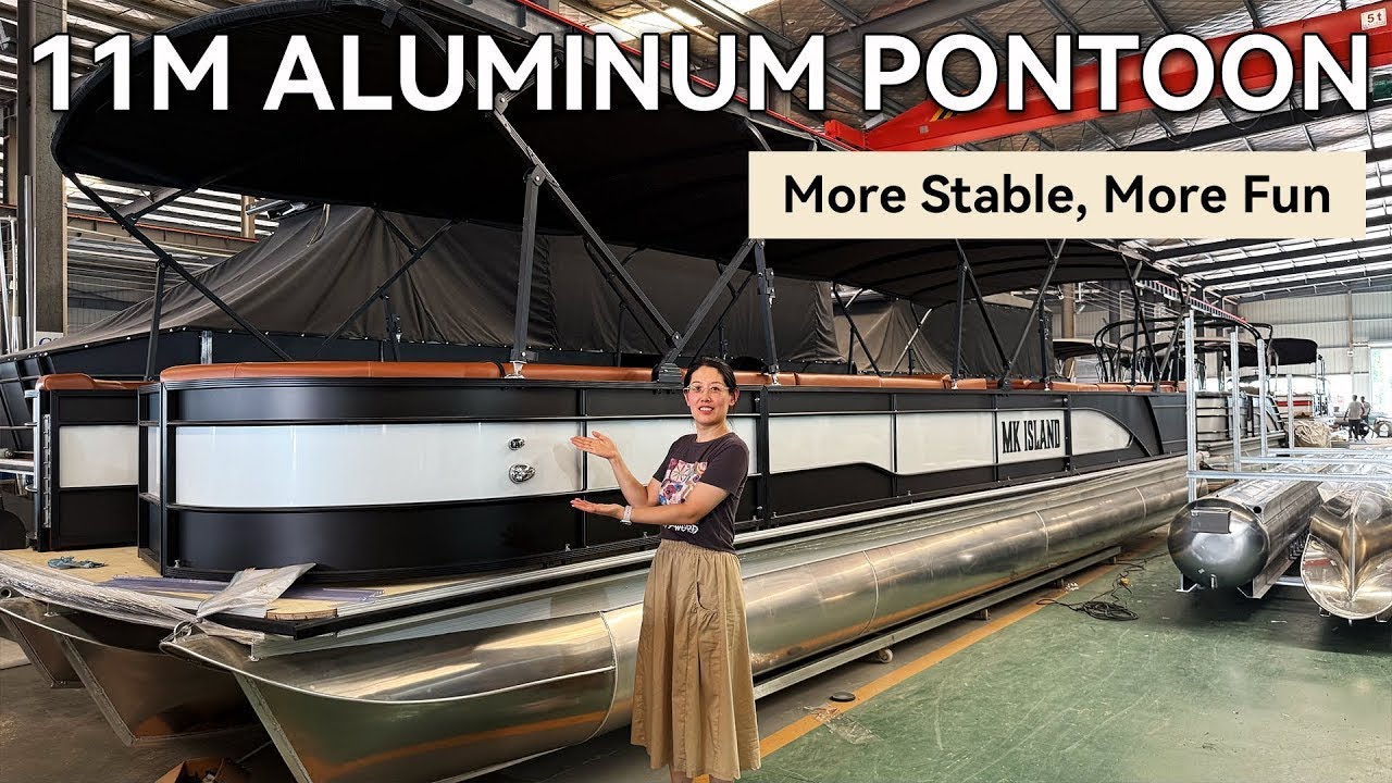 11M Aluminum Pontoon | LED Lights + Premium Sound#pontoonlife   #partyboat  #resort