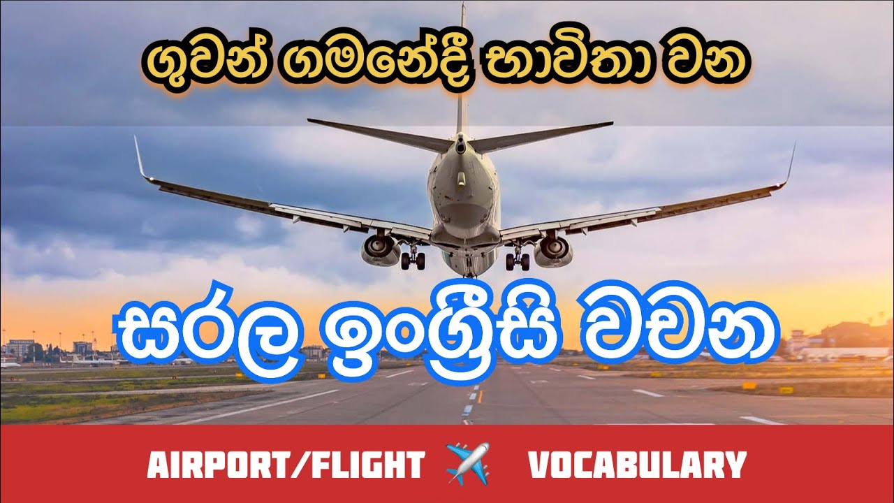 English words using in a Flight in Sinhala 🇱🇰 ගුවන් ගමනකදී භාවිතා වන පොදු ඉංග්‍රීසි වචන