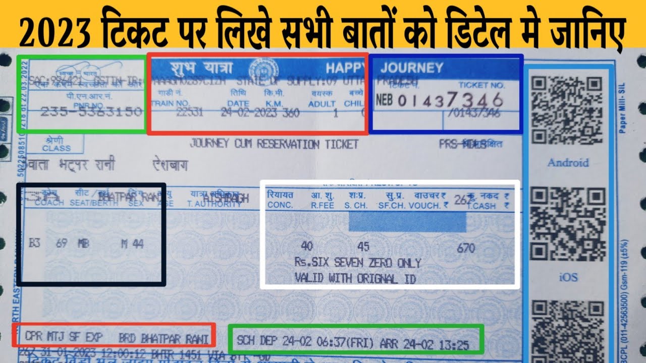 Counter Train Ticket Explained | Railway Ticket Explained | टिकट पर लिखे सभी बातो॔ का पुरी जानकारी |