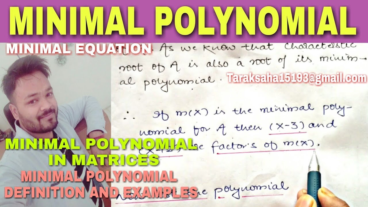 MINIMAL POLYNOMIAL 🔥|| MINIMAL POLYNOMIAL LINEAR ALGEBRA