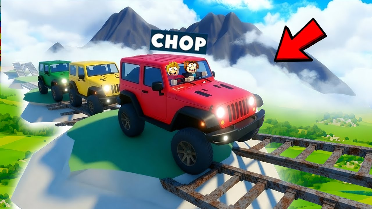 ROBLOX CHOP AND FROSTY RACE OFFROAD MOUNATINS ON JEEPS