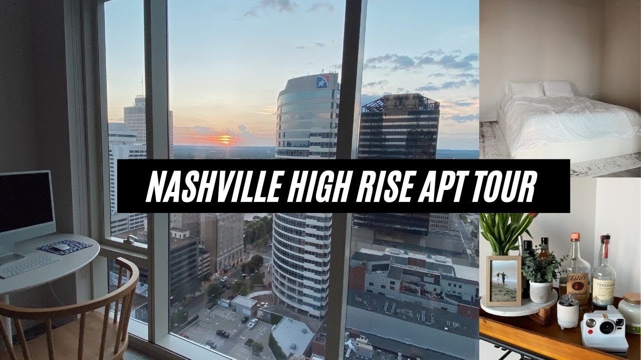NASHVILLE HIGH RISE STUDIO APARTMENT TOUR (small space tips, decorating on a budget, minimalist)