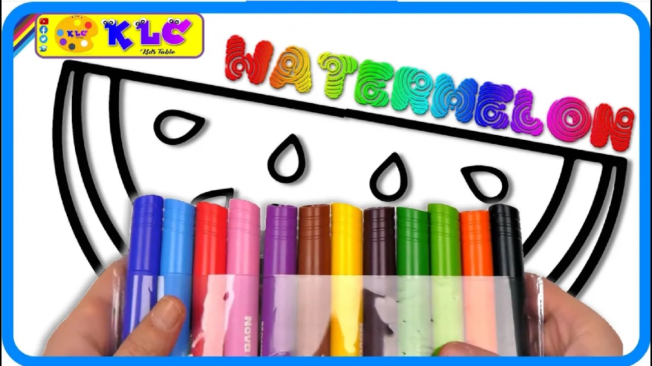 🍉✨🎨Frutis Coloring | Watermelon Drawing and Coloring|Fun & Educational Art for Kids | KLC KIDS TABLE