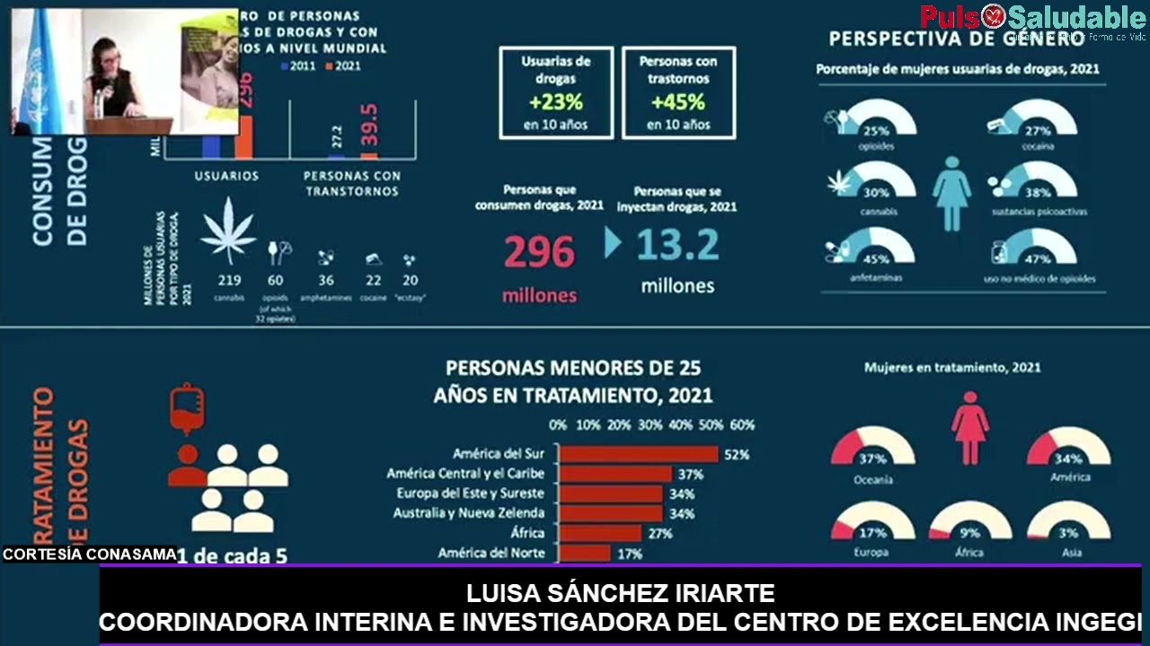 Informe sobre el uso indebido y el tr&aacute;fico il&iacute;cito de drogas global UNODC INEGI 2023