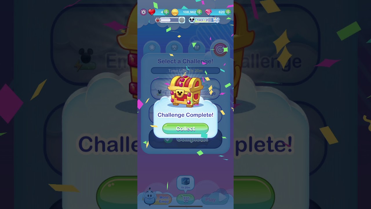 Disney Emoji Blitz - Completing a Daily Challenge and Collecting A Gold Chest 🎉