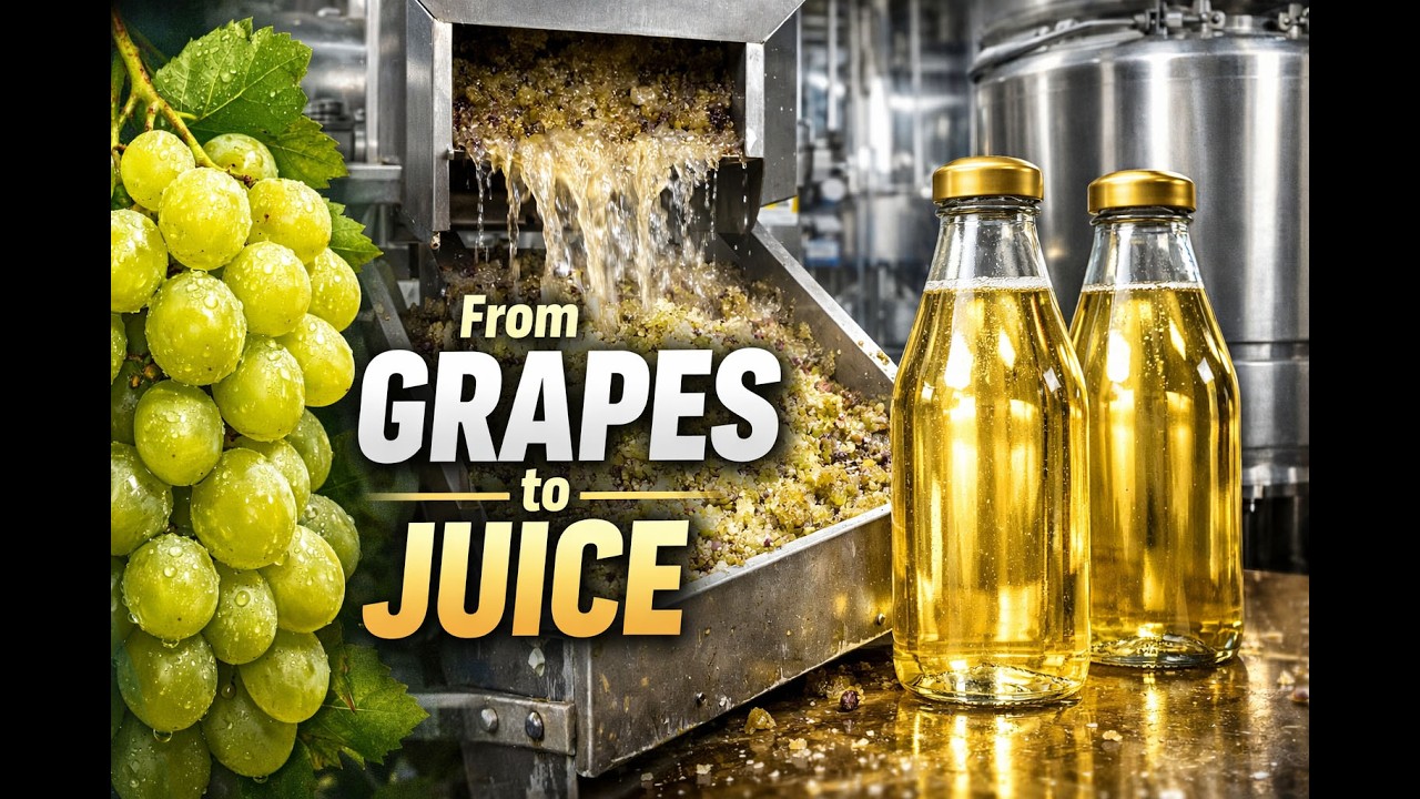Inside a White Grape Juice Factory: From Fresh Grapes to Crystal-Clear Juice (Full Process)