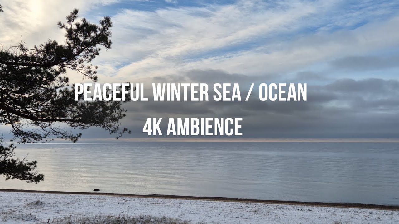 Winter Ocean Waves 4K &ndash; Calm Sea, Snowy Shore & Soft Ambience | Relaxing Nature Video