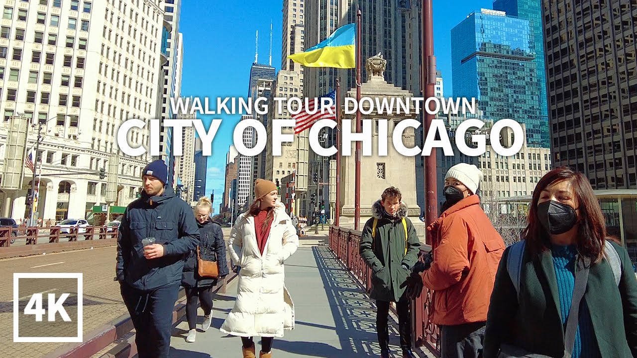 [4K] CHICAGO - Walking Tour Downtown, Millennium Park & Michigan Avenue, Travel, Illinois, USA