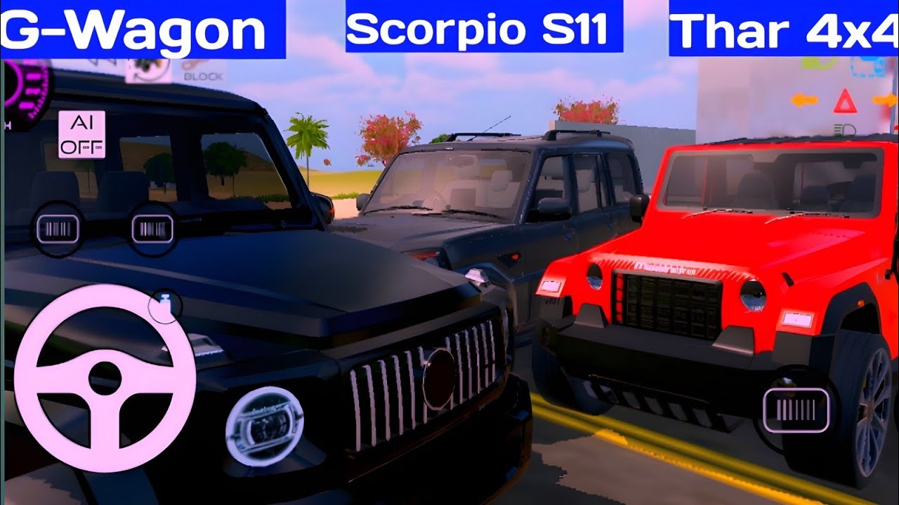 G-Wagon Car 🚙 | and Mahindra Scorpio S11 Back | and the Mahindra Thar 4x4 |