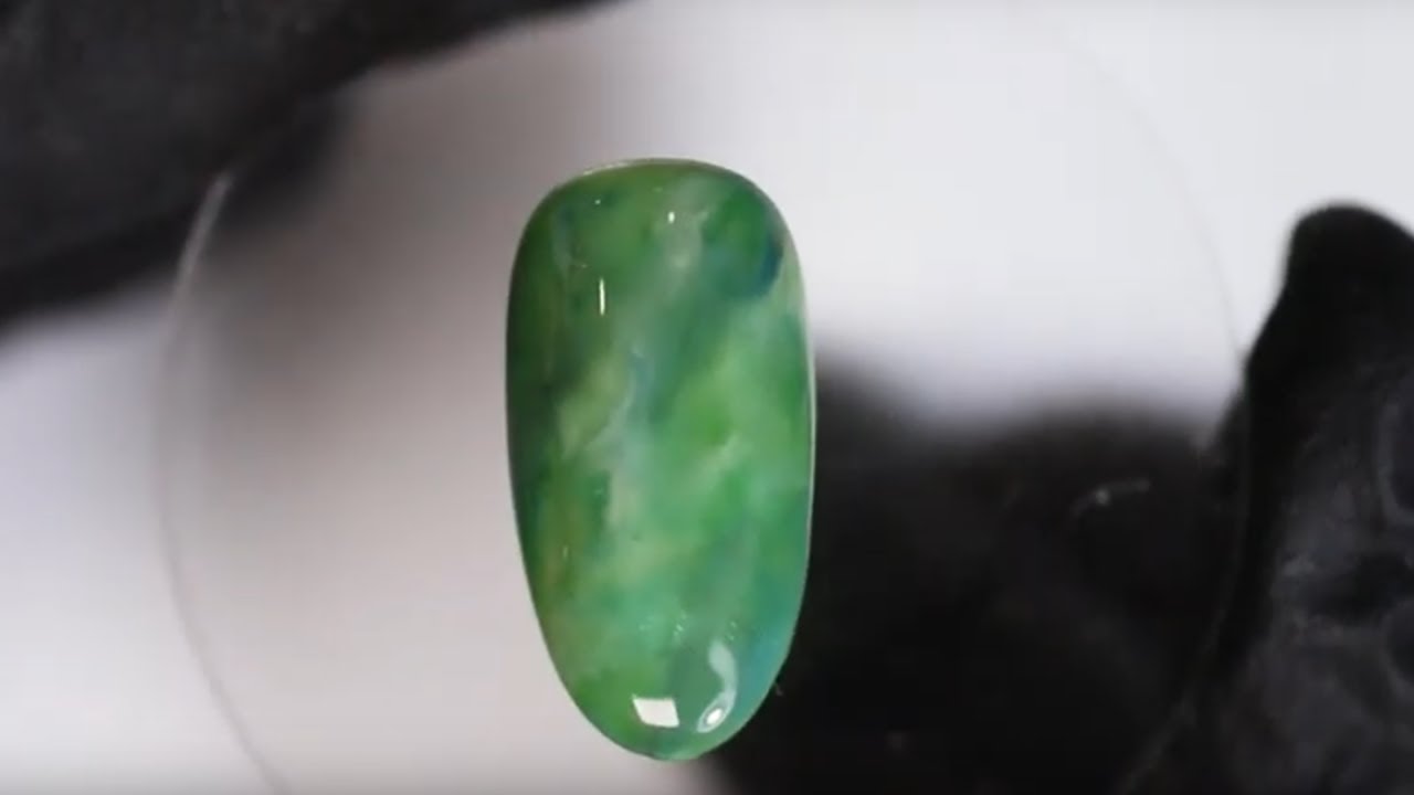 Jade Stone-Inspired Nail Art Design