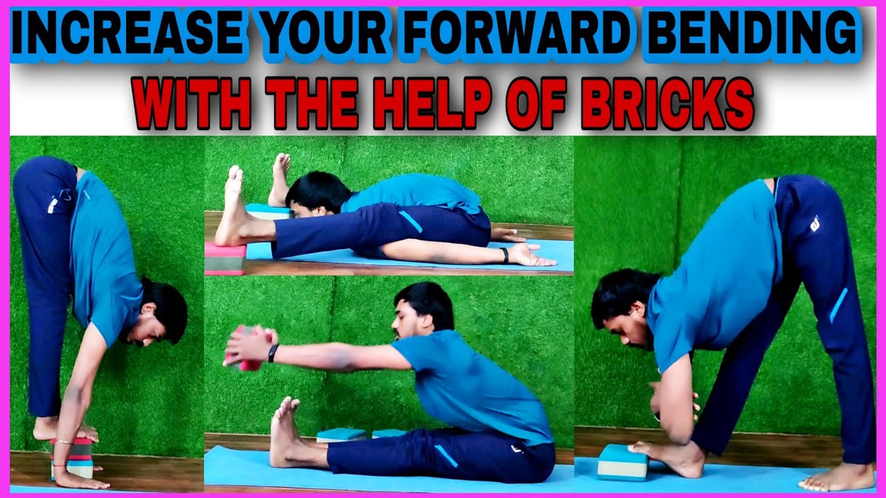 Different Exercises For Forward Flexibility With The Support Of Brick/HowTo Increase Forward Bending