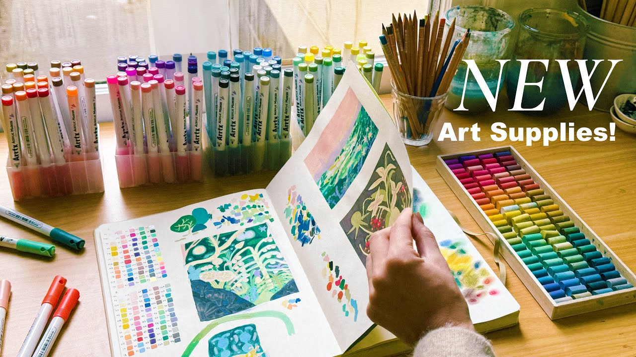 New Art Supplies ✨ Trying Arrtx Acrylic Markers & Sketchbook Tour