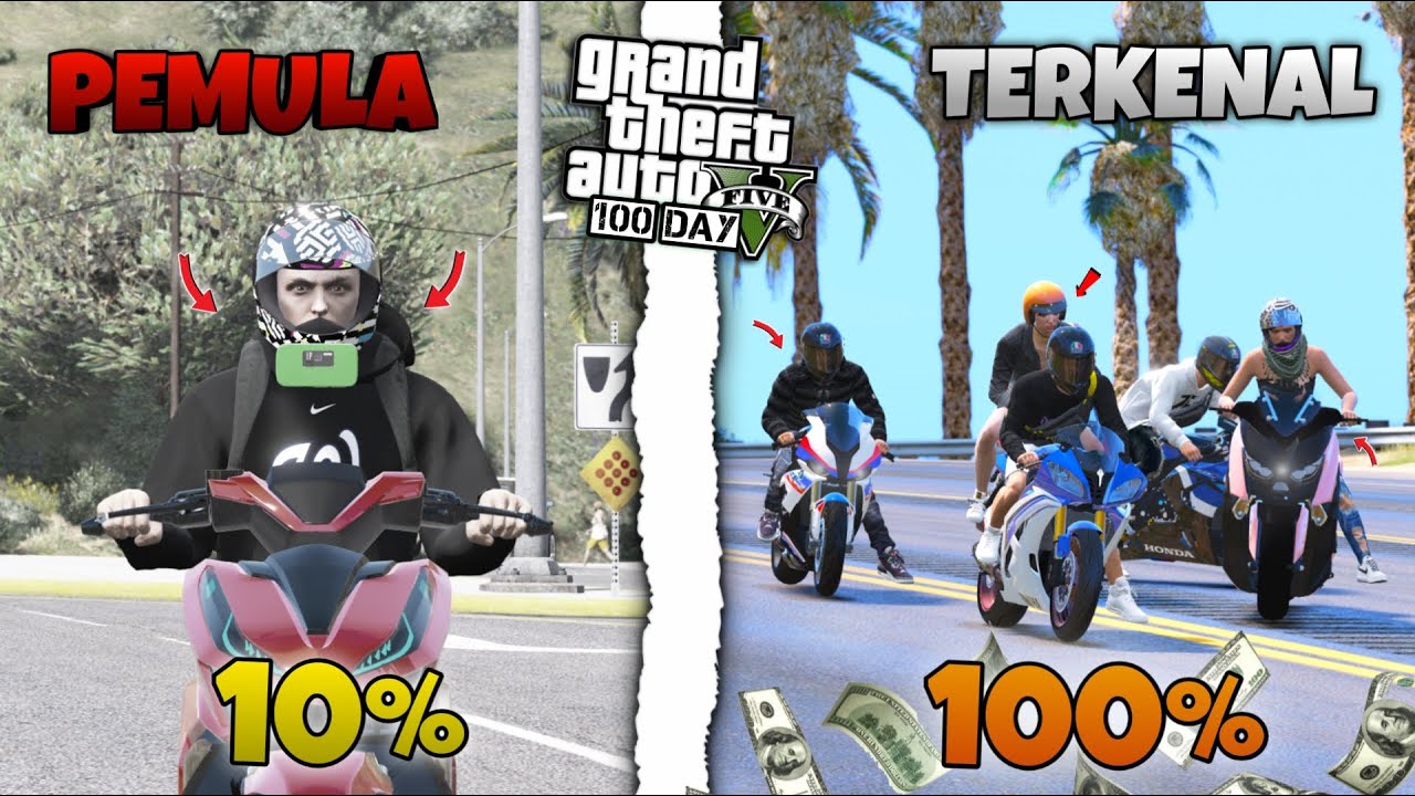 100 HARI DI GTA 5 ! MENJADI SEORANG MOTOVLOG TERKENAL