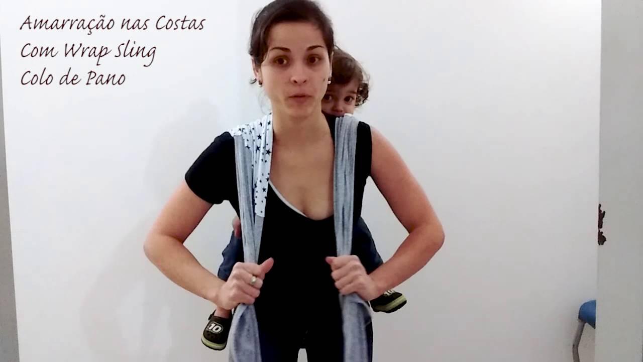 Amarração nas Costas com wrap sling de malha Colo de Pano