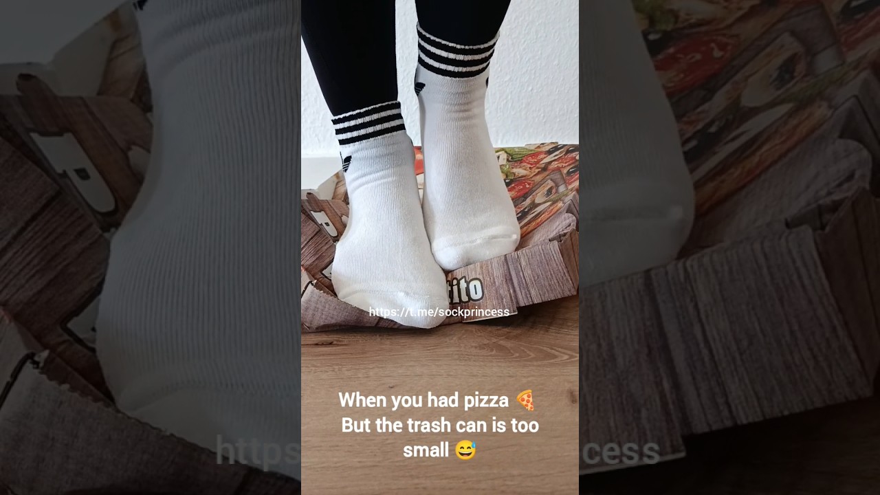 🧦 Me in soft white Adidas Socks crushing pizza boxes 😄