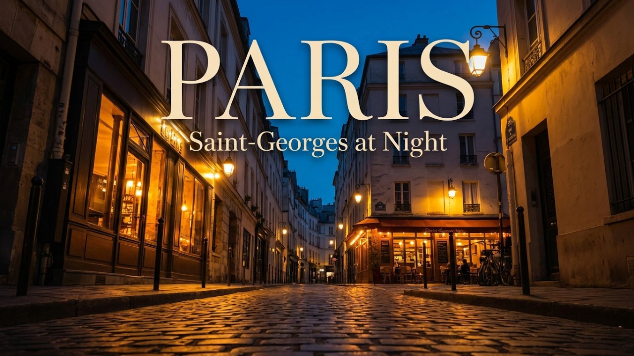 Saint-Georges Paris at Night 🌙 | 4K Walk with Real City Sounds 🇫🇷
