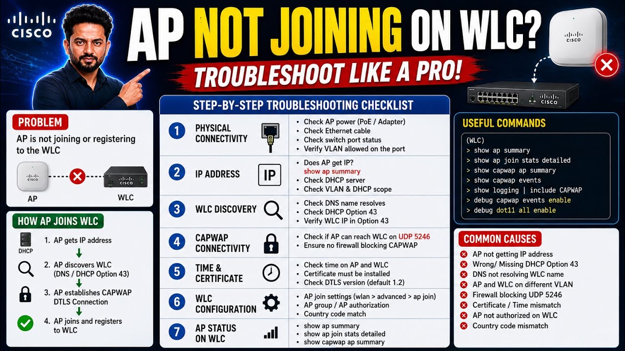 Wireless | Troubleshooting AP Not Joining WLC