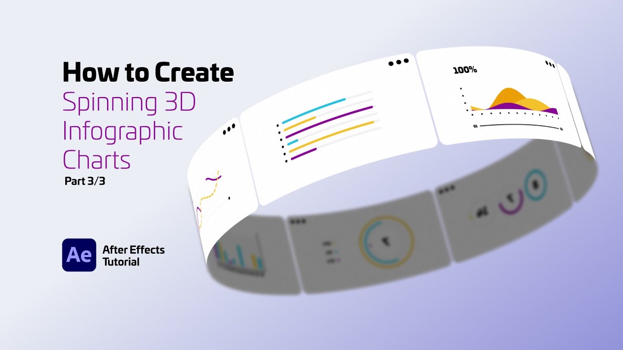 How to Create Spinning 3D Infographic Charts. Part 3/3. After Effects Tutorial.