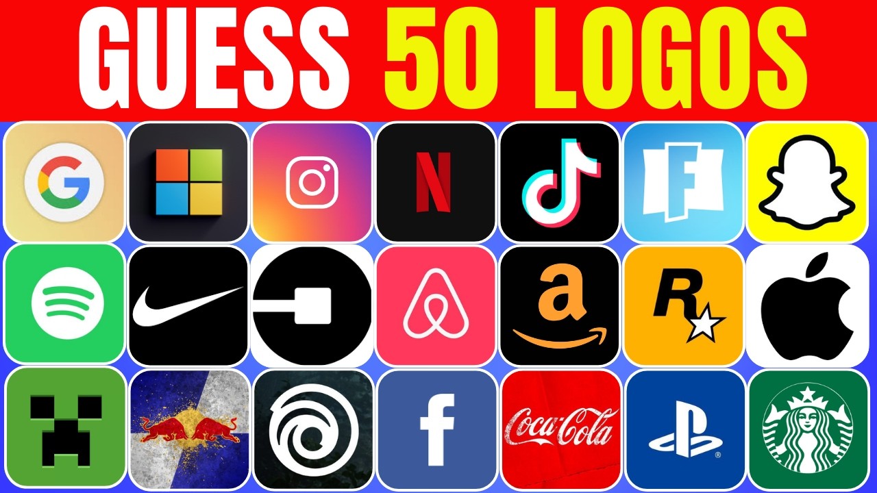 Guess the Logo in 4 Seconds |  Logo Quiz ⏰😱 | 50 Famous Logos
