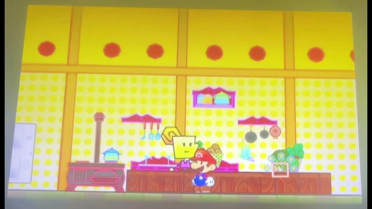 Princess Peach falling from the sky and I am saving her in Paper Mario