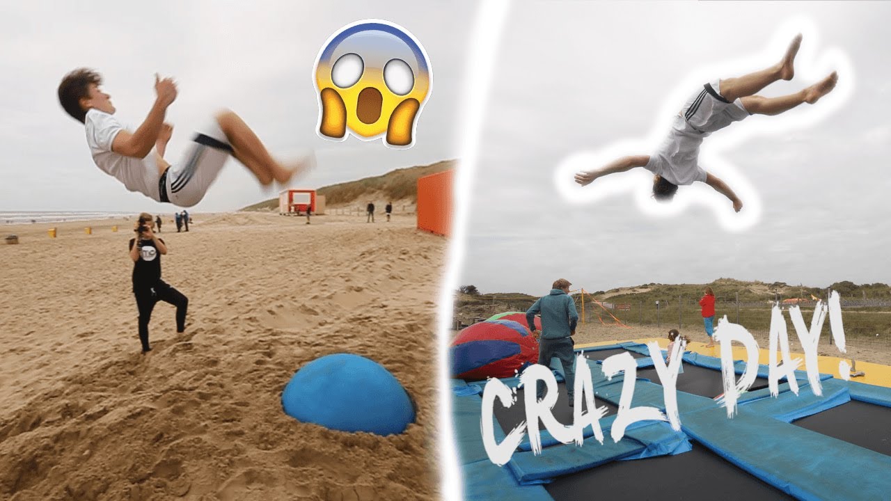 SPAMMING DOUBLE BACKFLIPS AT THE BEACH!? *INSANE FLIPS*