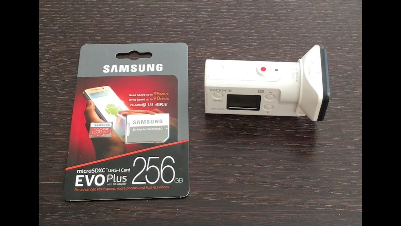 Обзор карты памяти SAMSUNG Micro SD 256 GB для экшен-камеры Sony AS300