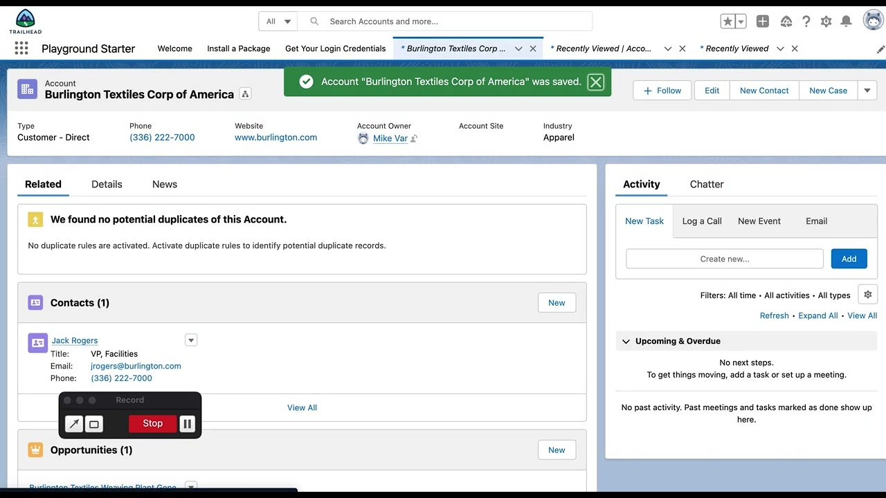 Salesforce PushTopic demo