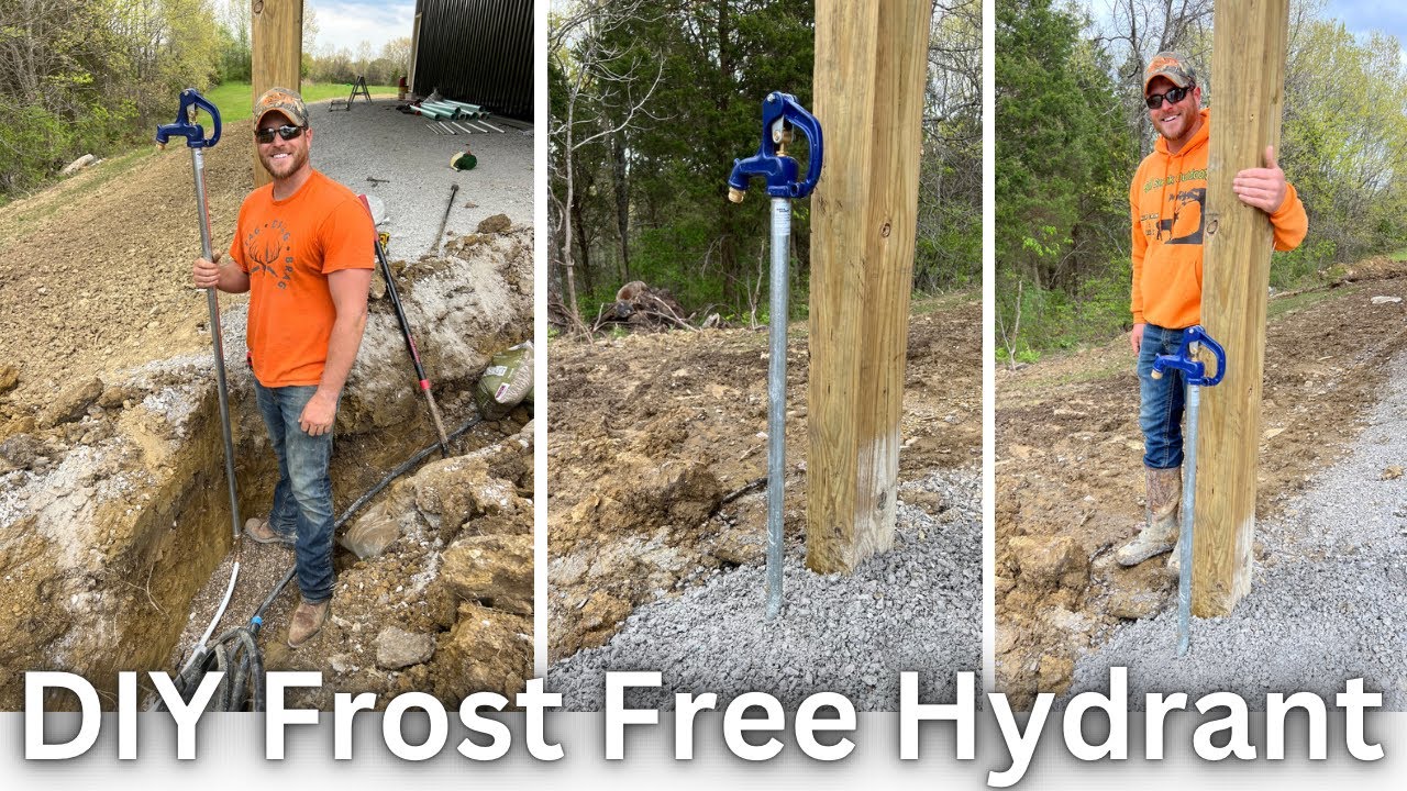 DIY Pole Barn Construction #25: How to put in a frost free hydrant | Easy Tutorial