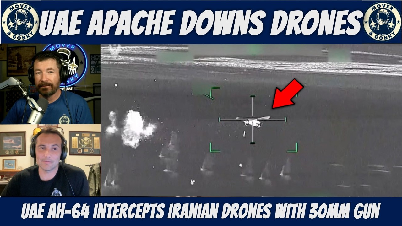 ***Кадры с применением оружия*** Вертолеты Apache уничтожают приближающиеся беспилотники