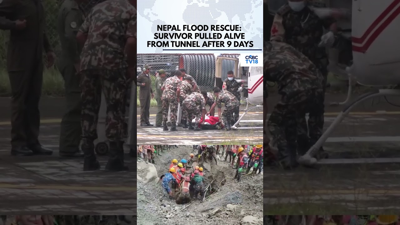 Nepal Flood Rescue: Survivor Pulled Alive From Tunnel After 9 Days | Airlifted To Kathmandu | N18G