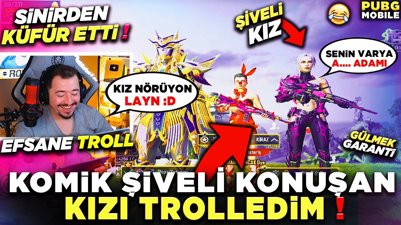 KOMİK ŞİVELİ KONUŞAN KIZI TROLLEDİM - G&Uuml;LMEKTEN &Ccedil;ATLAYACAKSINIZ - PUBG MOBİLE TROLL
