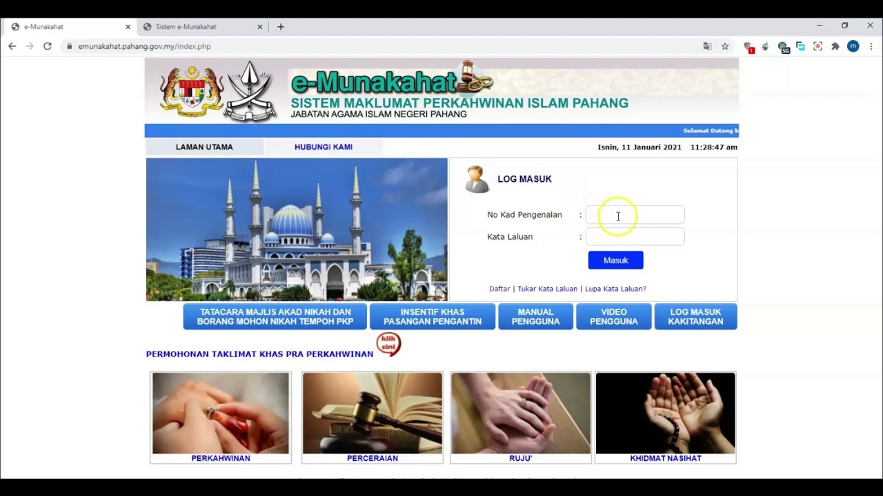 CARA MENDAFTAR SISTEM E-MUNAKAHAT PAHANG