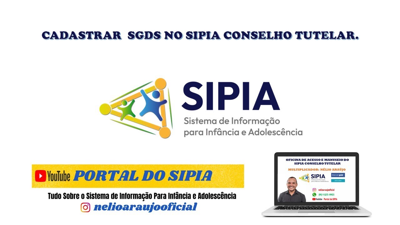 Cadastrar  SGDs no SIPIA Conselho Tutelar.