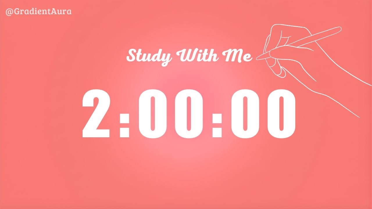 2 Hour Silent Study Timer | Soft Alarm Only | Coral Pink Aesthetic | ADHD-Friendly