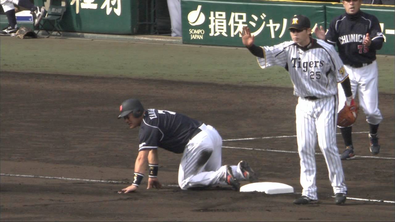 20120415 金本の肩 VS 山﨑武司の足