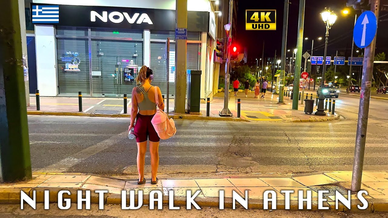 Night Walk in Athens, Greece 🇬🇷 (Αθήνα) | 4K UHD | Hidden Streets - Never seen before on the YouTube