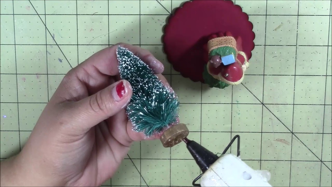 Christmas wine glass candle holder