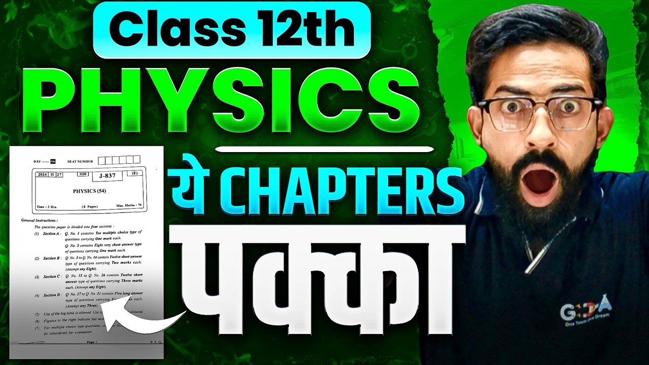 Most Important Physics Chapters | With Proof ✅ Class 12 HSC Board 2026 Strategy