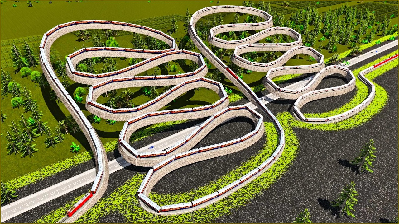 Rel Kereta Api Rusak Ekstrim Seperti Cacing‼️Jalur Kereta Api Meliuk Liuk Miring Menegangkan⚠️Trainz
