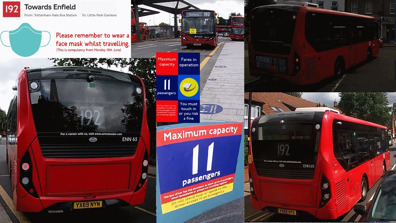 Full Route Visual | London Bus Route 192 Tottenham Hale to Enfield YX69NYN ENN65 Arriva London North