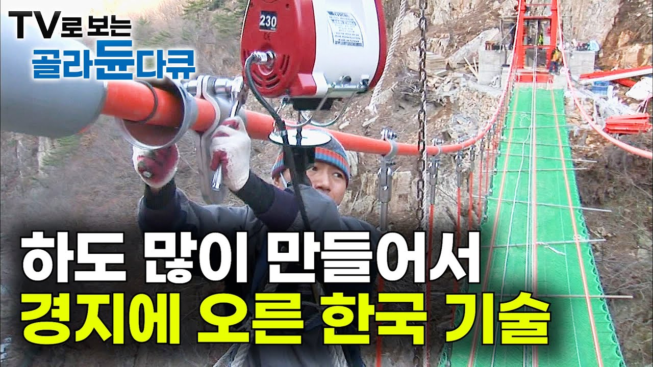 한국에만 무려 200개. 출렁다리의 민족이 산과 산을 연결하는 놀라운 기술｜극한직업｜#골라듄다큐