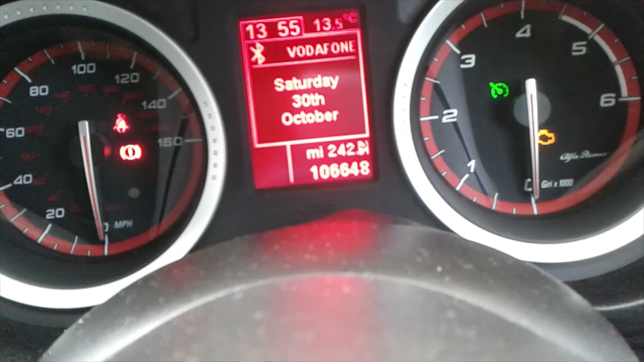 Oil change warning reset on Alfa Romeo 159