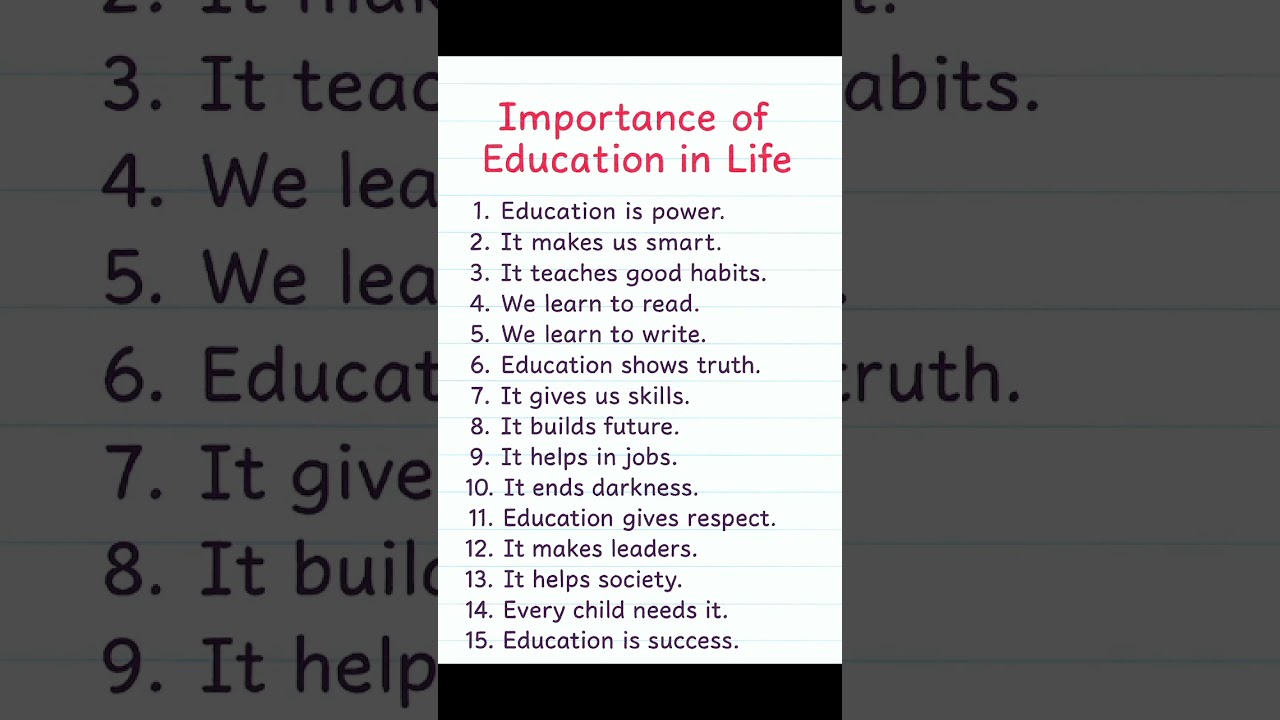 Importance of Education in Life Essay 15 Lines | Simple Sentences