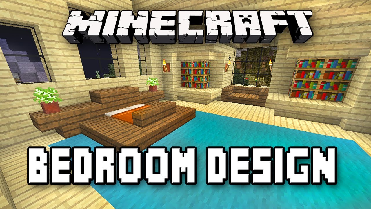Minecraft Tutorial:  How To Build A House Part 9  (Master Bedroom And Bed Design)