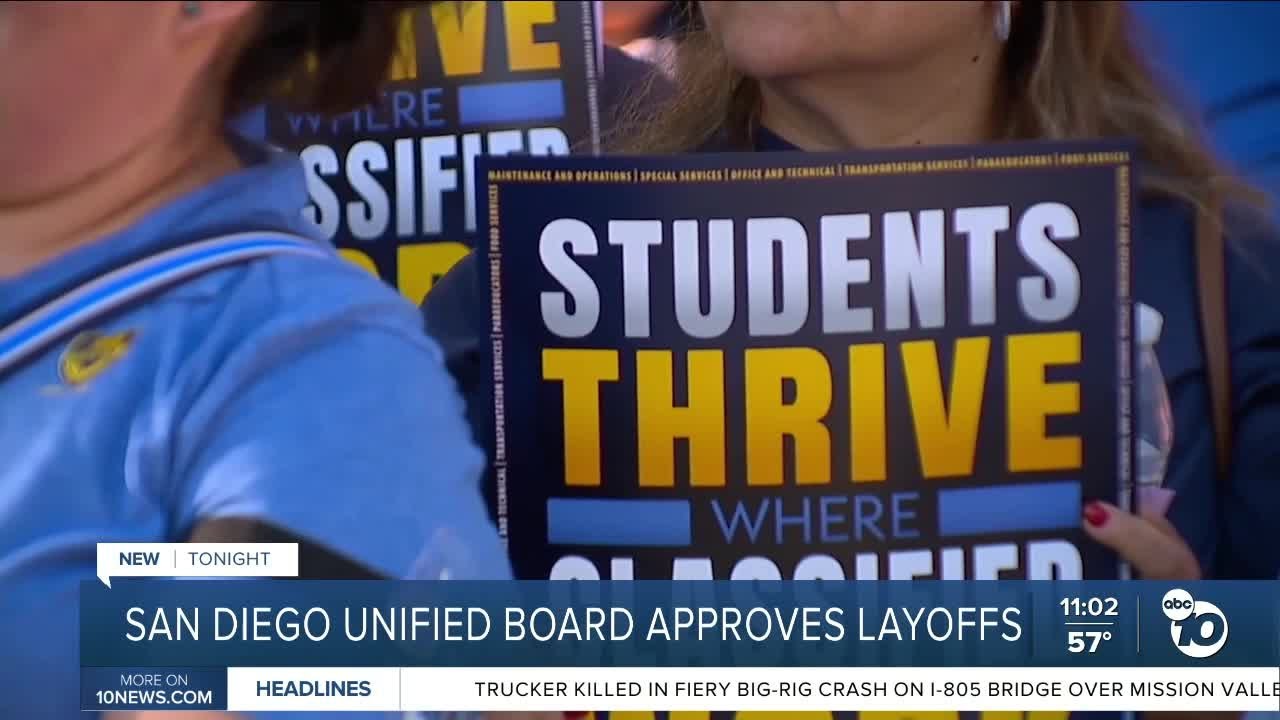 SD Unified moves forward with layoffs of classified employees